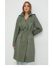 Płaszcz trencz damski kolor zielony przejściowy - Answear.com Guess