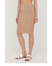 Spódnica spódnica kolor brązowy midi ołówkowa - Answear.com Guess