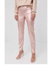 Spodnie Spodnie damskie kolor różowy dopasowane high waist - Answear.com Guess