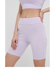 Spodnie szorty damskie kolor fioletowy z aplikacją high waist - Answear.com Guess