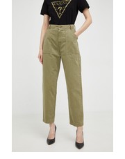 Spodnie spodnie bawełniane damskie high waist - Answear.com Guess