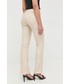 Spodnie Guess spodnie damskie kolor beżowy proste medium waist