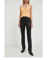 Spodnie spodnie damskie kolor czarny proste high waist - Answear.com Guess