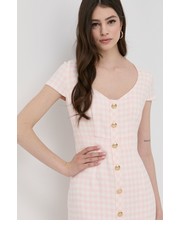 Sukienka Sukienka z domieszką wełny kolor różowy mini rozkloszowana - Answear.com Guess