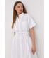 Sukienka Guess sukienka bawełniana kolor biały mini rozkloszowana
