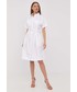 Sukienka Guess sukienka bawełniana kolor biały mini rozkloszowana