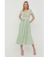 Sukienka Guess sukienka kolor zielony midi rozkloszowana