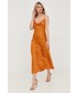 Sukienka Guess sukienka kolor pomarańczowy maxi prosta