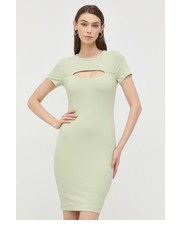 Sukienka sukienka kolor zielony mini dopasowana - Answear.com Guess