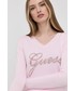 Sweter Guess sweter damski kolor różowy lekki
