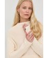 Sweter Guess sweter damski kolor beżowy lekki z półgolfem