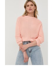 Sweter sweter damski kolor pomarańczowy lekki z półgolfem - Answear.com Guess