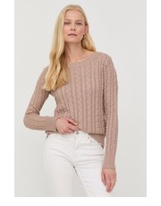 Sweter sweter damski kolor brązowy lekki - Answear.com Guess