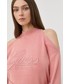 Sweter Guess sweter damski kolor różowy ciepły z półgolfem