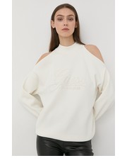 Sweter sweter damski kolor beżowy ciepły z półgolfem - Answear.com Guess