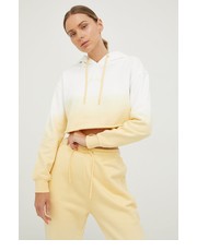 Bluza bluza bawełniana damska kolor żółty z kapturem wzorzysta - Answear.com Guess