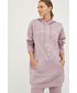 Bluza Guess bluza damska kolor fioletowy z kapturem z nadrukiem