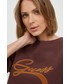 Bluza Guess bluza damska kolor brązowy z aplikacją