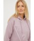 Bluza Guess bluza damska kolor fioletowy z kapturem z nadrukiem