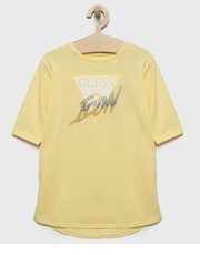 Koszulka t-shirt dziecięcy kolor żółty - Answear.com Guess