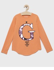 Koszulka longsleeve dziecięcy kolor pomarańczowy - Answear.com Guess