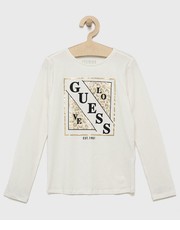 Koszulka longsleeve dziecięcy kolor biały - Answear.com Guess