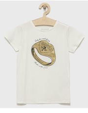 Koszulka t-shirt dziecięcy kolor biały - Answear.com Guess