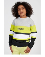 Bluza Bluza bawełniana dziecięca kolor szary z nadrukiem - Answear.com Guess