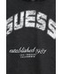 Bluza Guess bluzka bawełniana dziecięca kolor czarny z kapturem z nadrukiem