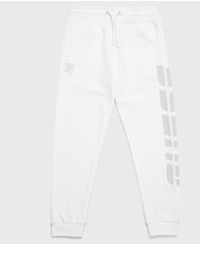 Spodnie Spodnie dziecięce kolor biały z nadrukiem - Answear.com Guess