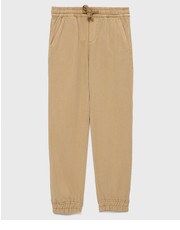 Spodnie spodnie dziecięce kolor beżowy gładkie - Answear.com Guess