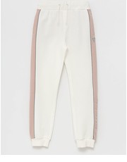 Spodnie spodnie dziecięce kolor biały gładkie - Answear.com Guess