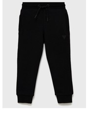 Spodnie spodnie dziecięce kolor czarny gładkie - Answear.com Guess