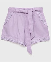 Spodnie szorty dziecięce kolor fioletowy gładkie - Answear.com Guess