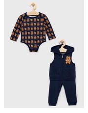 Spodnie komplet bawełniany dziecięcy kolor granatowy - Answear.com Guess