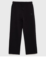 Spodnie spodnie dresowe dziecięce kolor czarny gładkie - Answear.com Guess