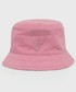Czapka dziecięca Guess kapelusz dwustronny dziecięcy kolor różowy bawełniany