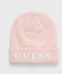 Czapka dziecięca Guess czapka z domieszką wełny dziecięca kolor różowy z domieszką wełny
