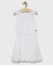 Sukienka dziecięca sukienka bawełniana dziecięca kolor biały mini rozkloszowana - Answear.com Guess