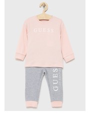 Piżama dziecięca piżama dziecięca kolor różowy z nadrukiem - Answear.com Guess