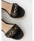 Sandały na obcasie Guess sandały skórzane WENDY damskie kolor czarny na koturnie