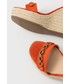 Sandały na obcasie Guess sandały zamszowe WENDY damskie kolor pomarańczowy na koturnie