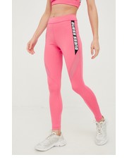 Legginsy legginsy damskie kolor różowy z nadrukiem - Answear.com Guess