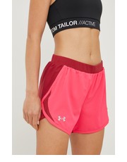 Spodnie szorty do biegania Fly-by 2.0 1350196 kolor różowy medium waist - Answear.com Under Armour