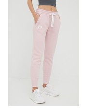 Spodnie spodnie 1356416 damskie kolor różowy melanżowe - Answear.com Under Armour