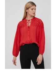 Koszula koszula KAYLA damska kolor czerwony relaxed z wiązanym dekoltem - Answear.com Pepe Jeans