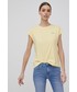 Bluzka Pepe Jeans t-shirt bawełniany BLOOM kolor żółty