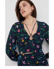 Bluzka bluzka damska kolor granatowy w kwiaty - Answear.com Pepe Jeans
