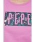 Bluzka Pepe Jeans t-shirt bawełniany kolor fioletowy