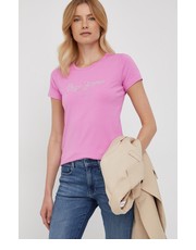 Bluzka t-shirt damski kolor fioletowy - Answear.com Pepe Jeans